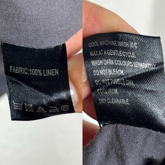 Annabelle Grey Linen Open Front Cardigan draped, 3/4 sleeve, breathable, size 10 - Picture 8 of 8